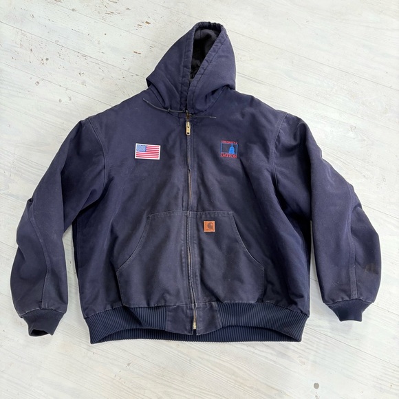 Carhartt Other - Carhartt Men’s Size 2XL J130 Midnight Blue Washed Duck Active Jacket Loose Fit
